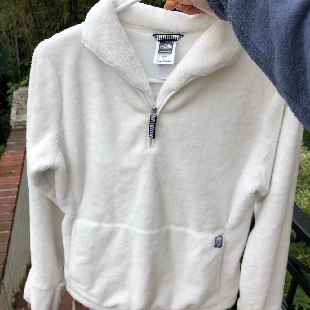 North Face White Zip Up Sweater - Size XS